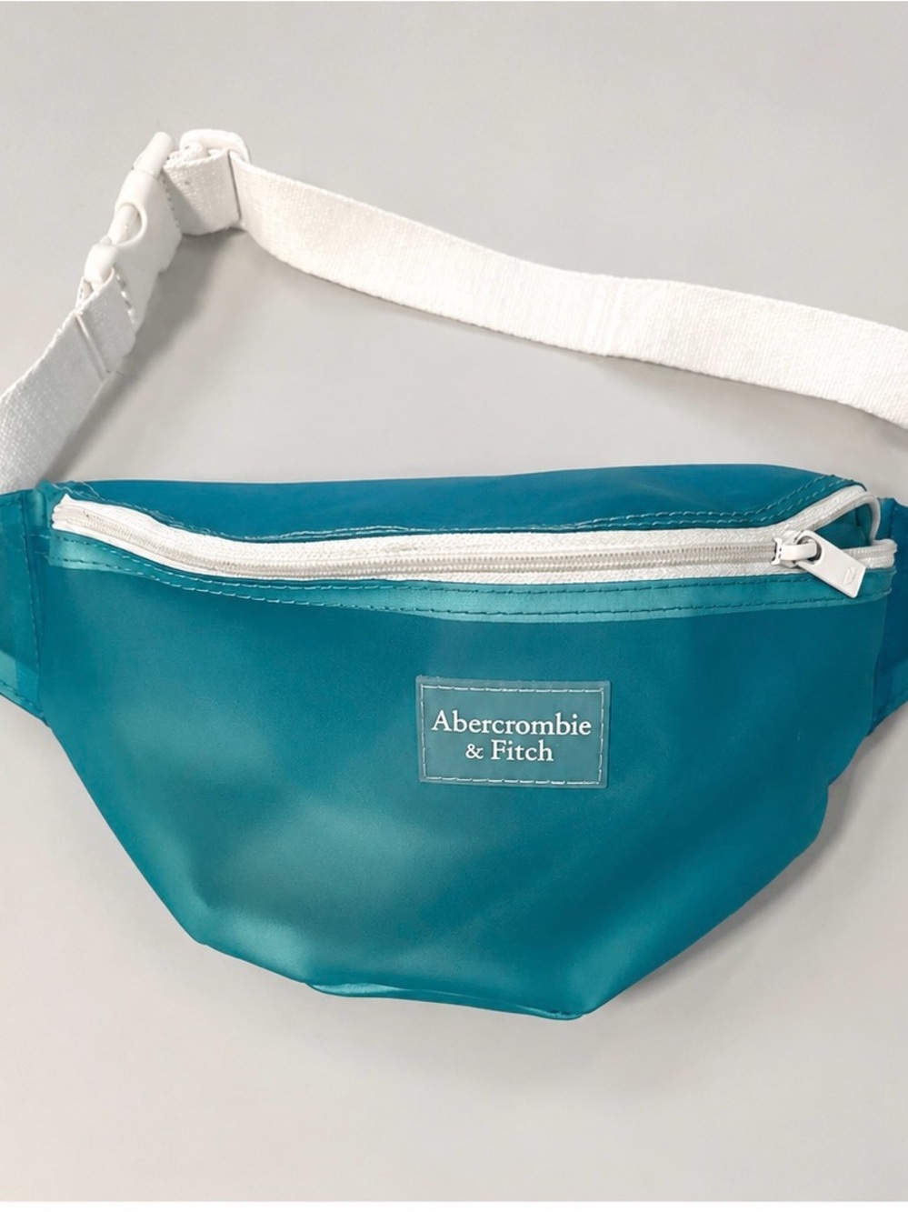 Abercrombie & Fitch Teal Belt Bag with White Strap